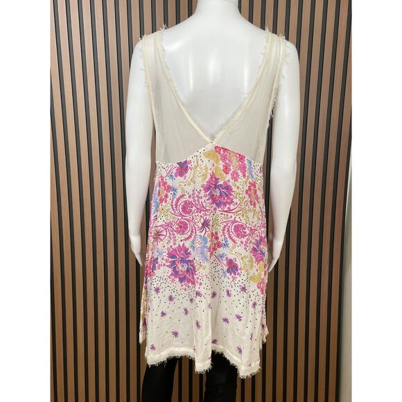 Free People Longwood Women's Dress Slip Lightweight Mini V-Neck M Purple Floral - Picture 2 of 9